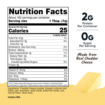 Nutricost Pantry White Cheddar Cheese Powder (2.5 Pounds Per Bottle) - Powdered Cheese :: Great For Cooking, Baking, Popcorn, An
