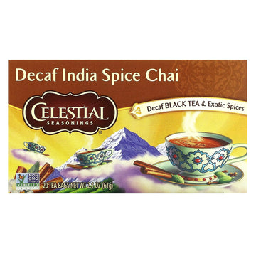 Celestial Seasonings 664599 Celestial Seasonings Decaffeinated Black Tea India Spice Chai - 20 Tea Bags