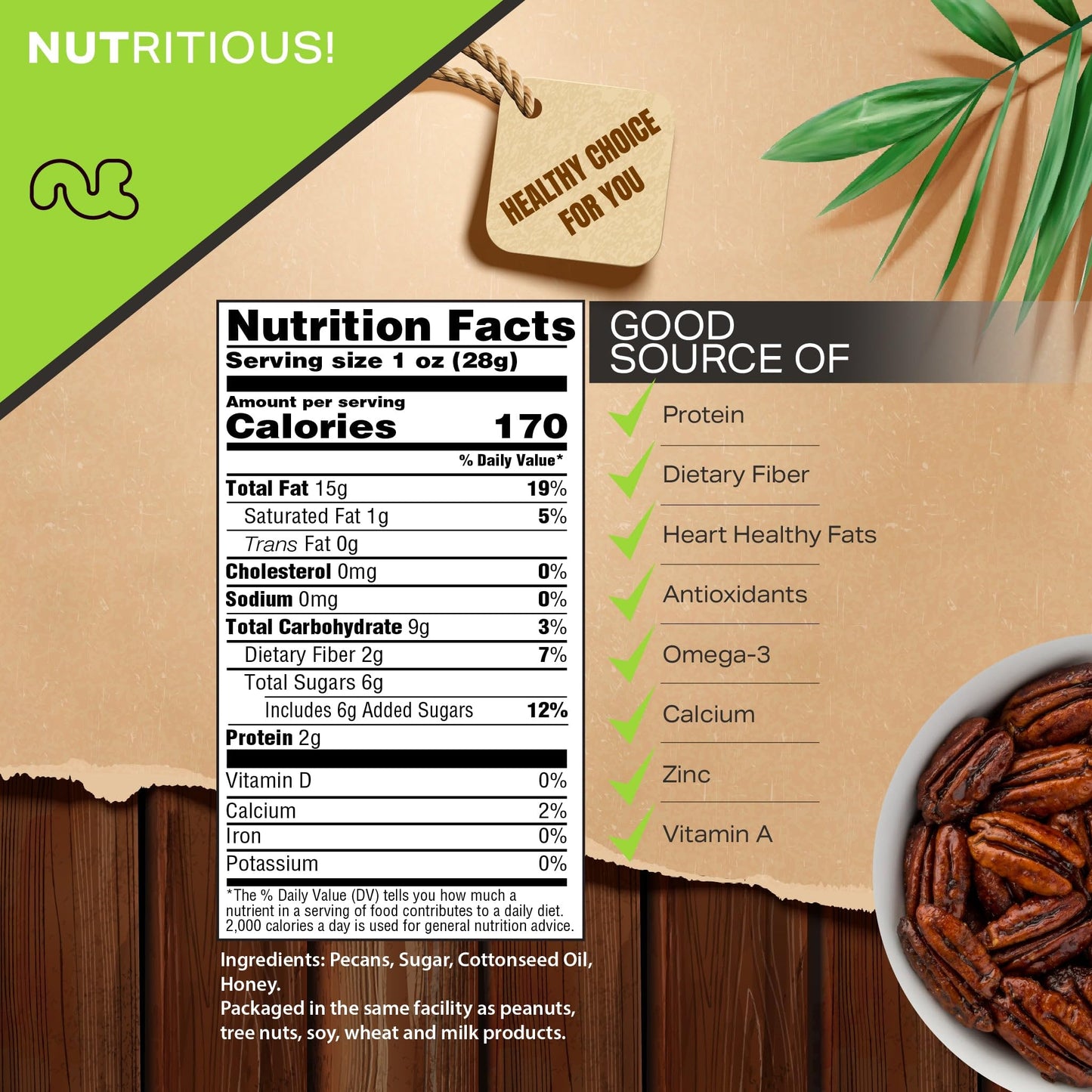 Nut Cravings - Candied Pecans Honey Glazed Praline, No Shell (80Oz - 5 Lb) Bulk Nuts Packed Fresh In Resealable Bag - Healthy Pr
