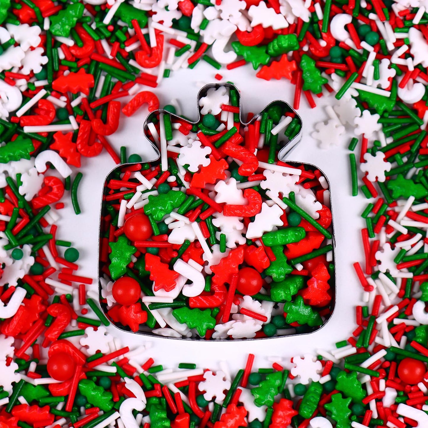 Edible Christmas Sprinkles For Cookies, Red And Green Sprinkles, Christmas Jimmies Sprinkles, Christmas Tree Candy Sprinkles For