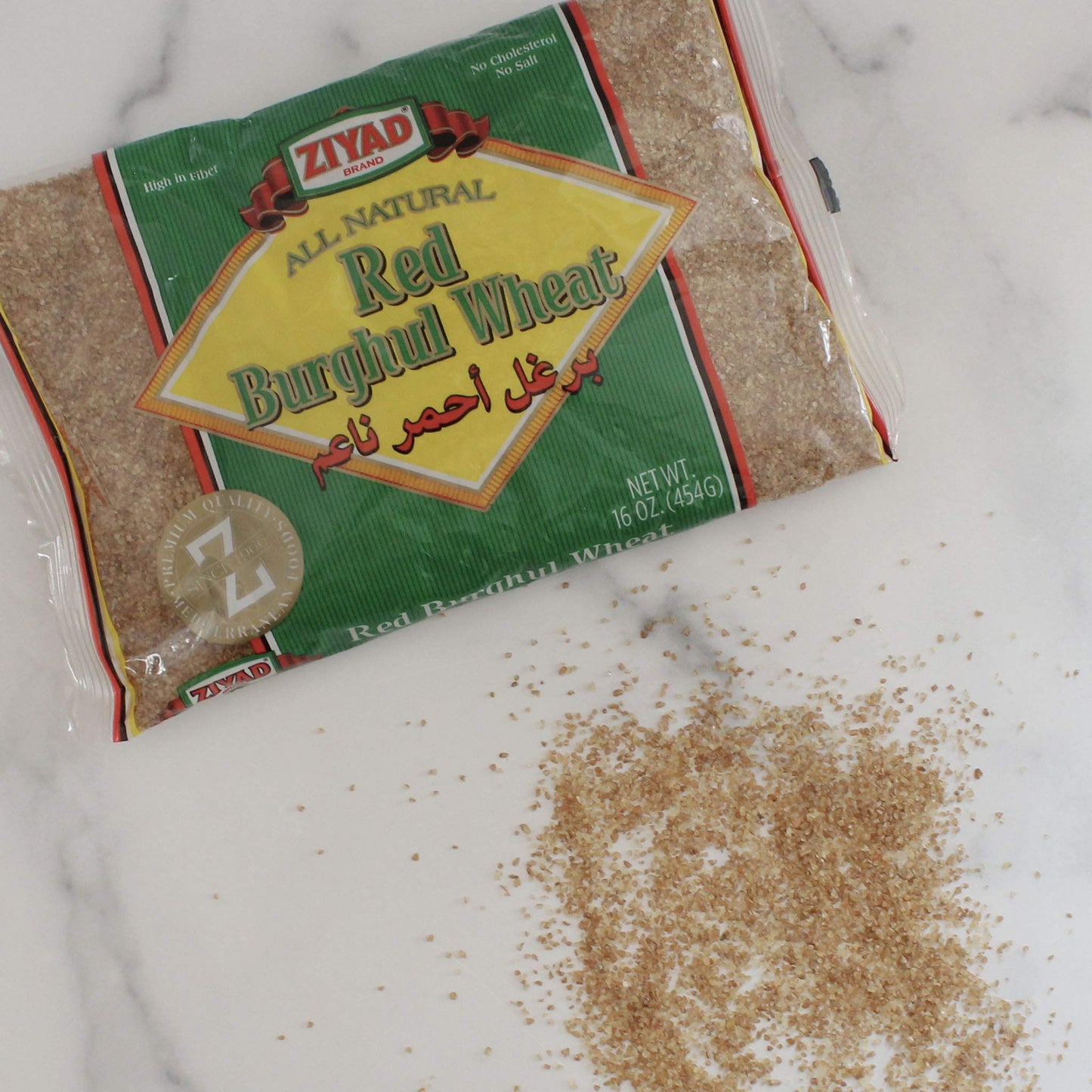 Ziyad Red Burghul, Bread Filler Perfect For Bread Crumbs, Oats, Tabouli, Kibbeh, Curries! 16 Oz