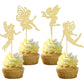Gyufise 36Pcs Fairy Cupcake Toppers Gold Glitter Flower Angel Fairy Cupcake Picks Ballet Dancer Cupcake Topper For Wedding Brida