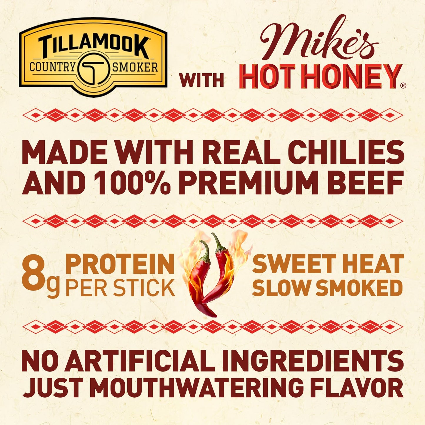 Tillamook Country Smoker Beef Sticks, Sweet & Spicy, 1 Ounce (Pack of 8), Low Carb, High Protein, Individually Wrapped Snack