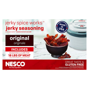 NESCO Jerky Spice Works Original Flavor, 9 Count, 19.8 Ounce, Beige, Model BJ-18