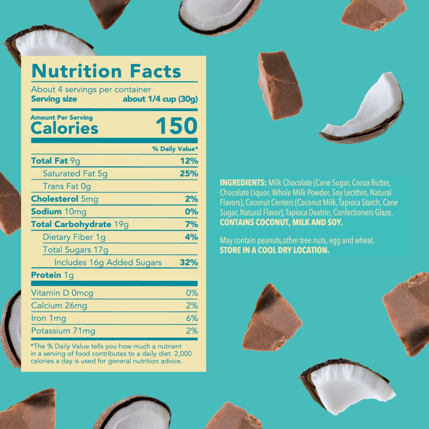 Tru Fru Real Coconut Melts Hyper-Dried Fresh In Milk Chocolate, Premium Gourmet Freeze Dried Fruit Snack, 4.2 Oz (Pack Of 6)