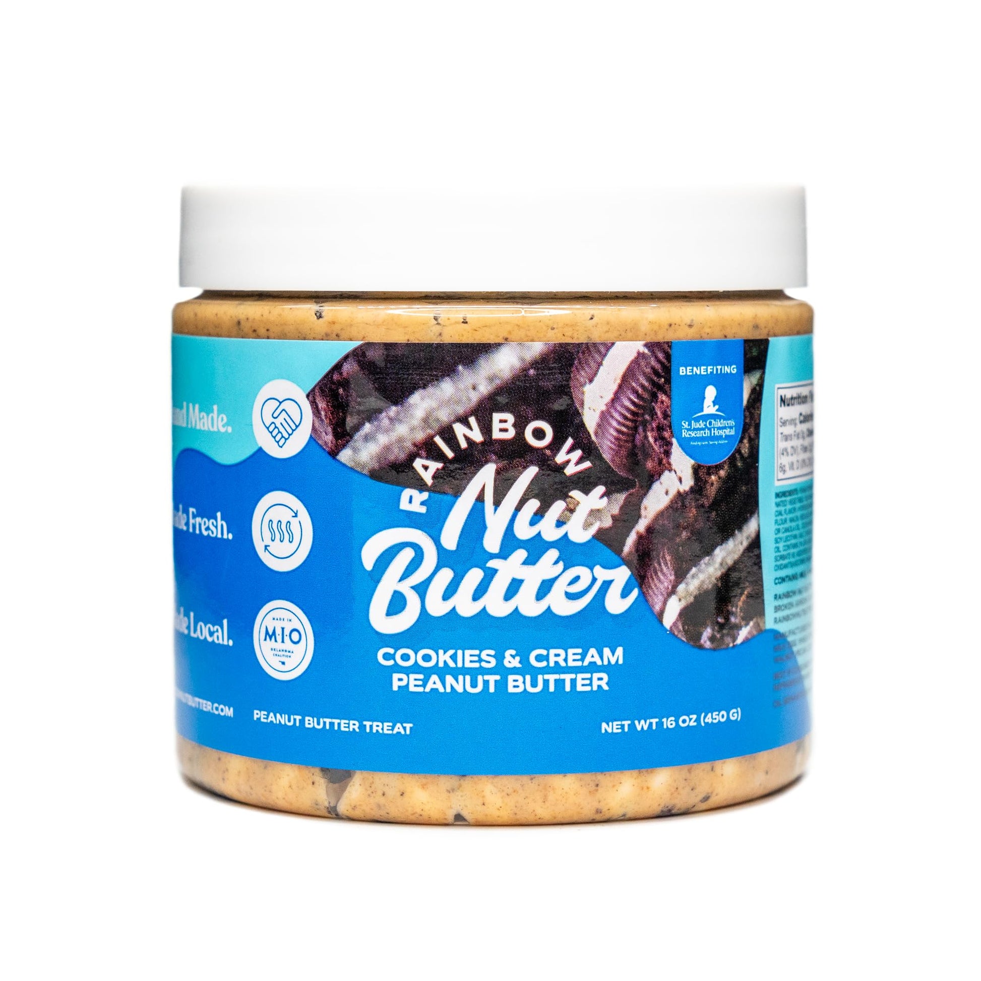 Rainbow Nut Butter, Cookies and Cream Peanut Butter, Spread, Treat, Snack, Dessert, White Chocolate Chips, High Protein Flavored