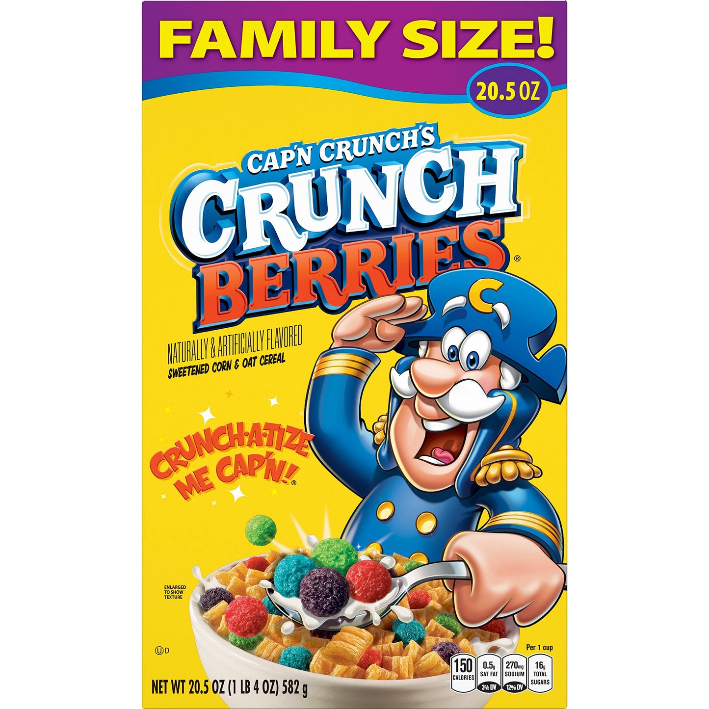 Capn Crunch Cereal, Crunch Berries, 20.5oz Box