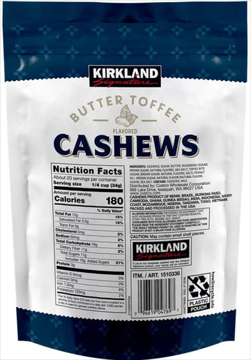 Butter toffee flavored cashews