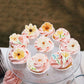 44 Pack Edible Flower Cupcake Toppers Spring Bridal Engagement Baby Shower Birthday Party Cupcake Picks Anniversary Drink Topper