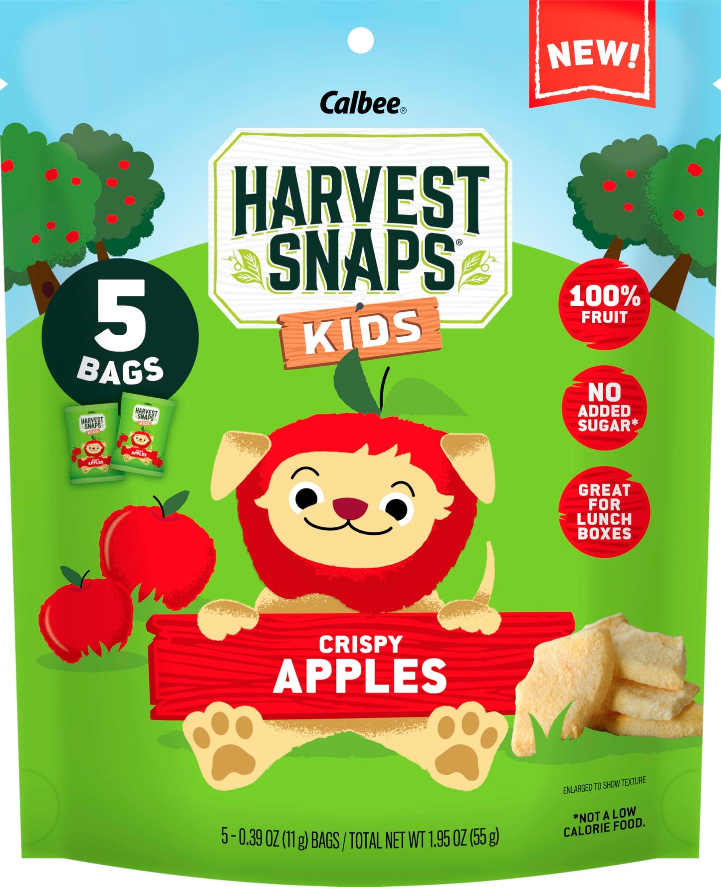 Harvest Snaps Kids Crispy Fruit Snack Bags (6 Pouches Of 5 Snack Bags) (Crispy Apples)