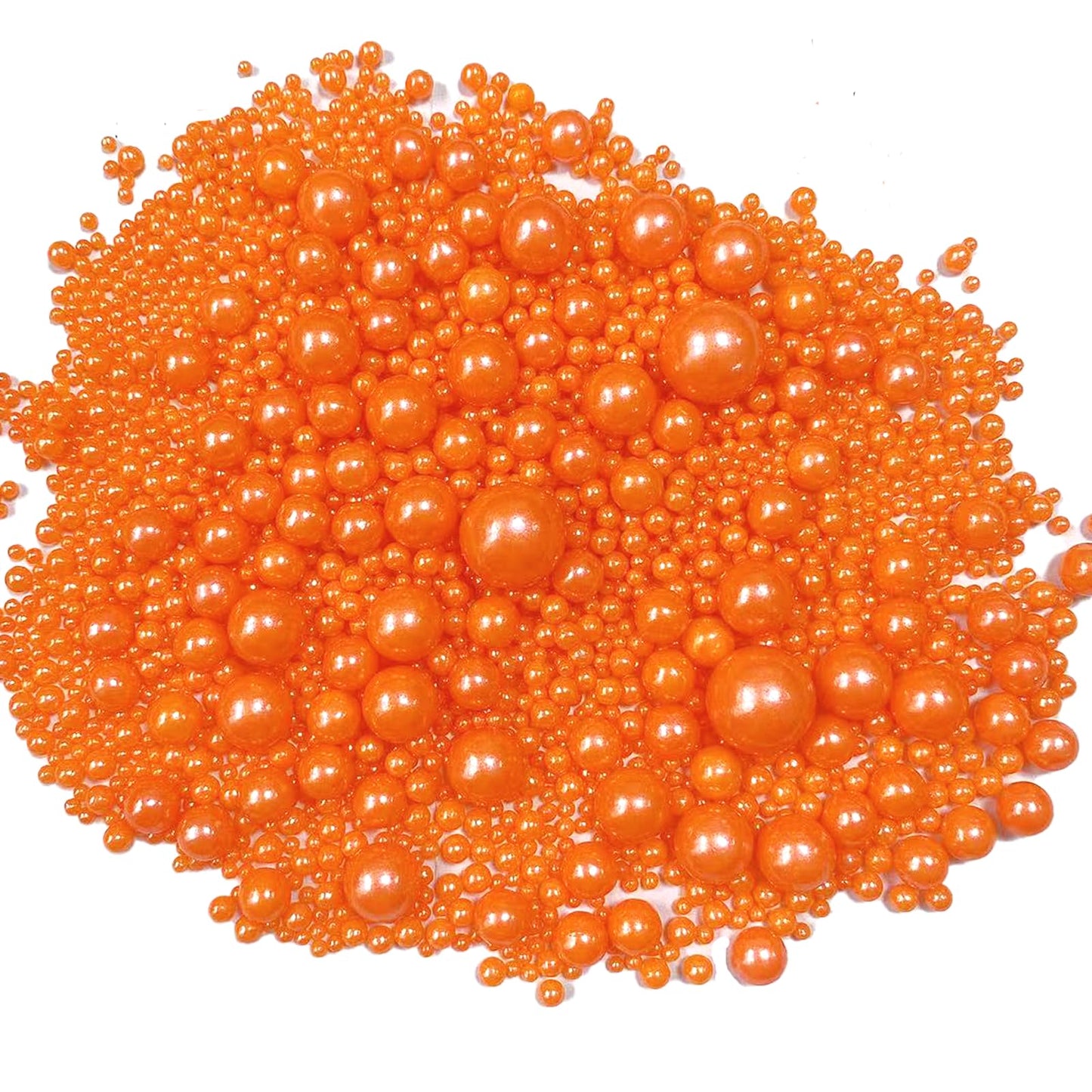 Sentovac Orange Pearl Edible Sugar Sprinkles for Cake Decorating, Cupcakes, Cookies - Perfect for Halloween, Christmas, Valentine's Day, Weddings