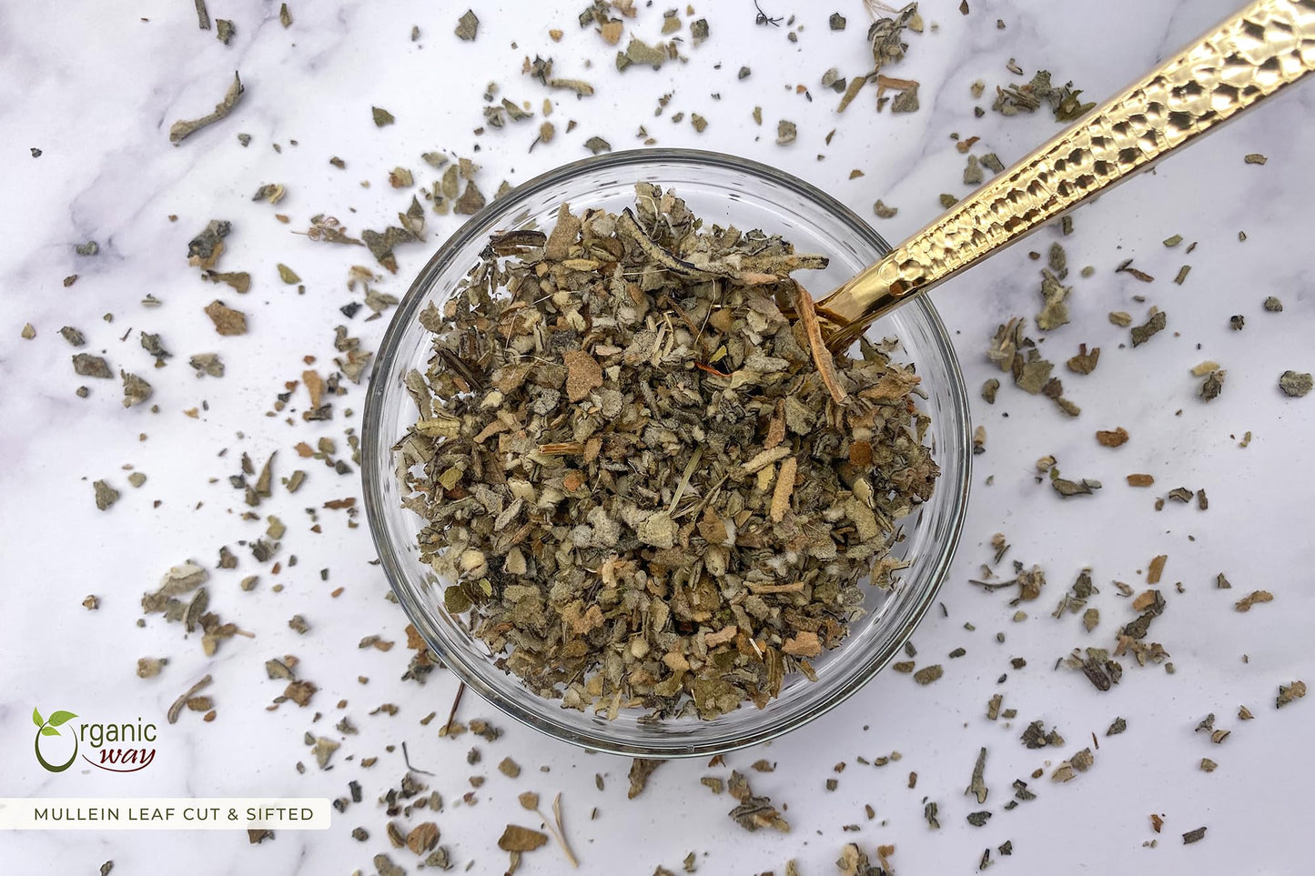 Organic Way Mullein Leaf Herbal Tea, Cut & Sifted, 16 Ounce, Non-GMO, USDA Certified, Kosher, Wild-Harvested from Albania