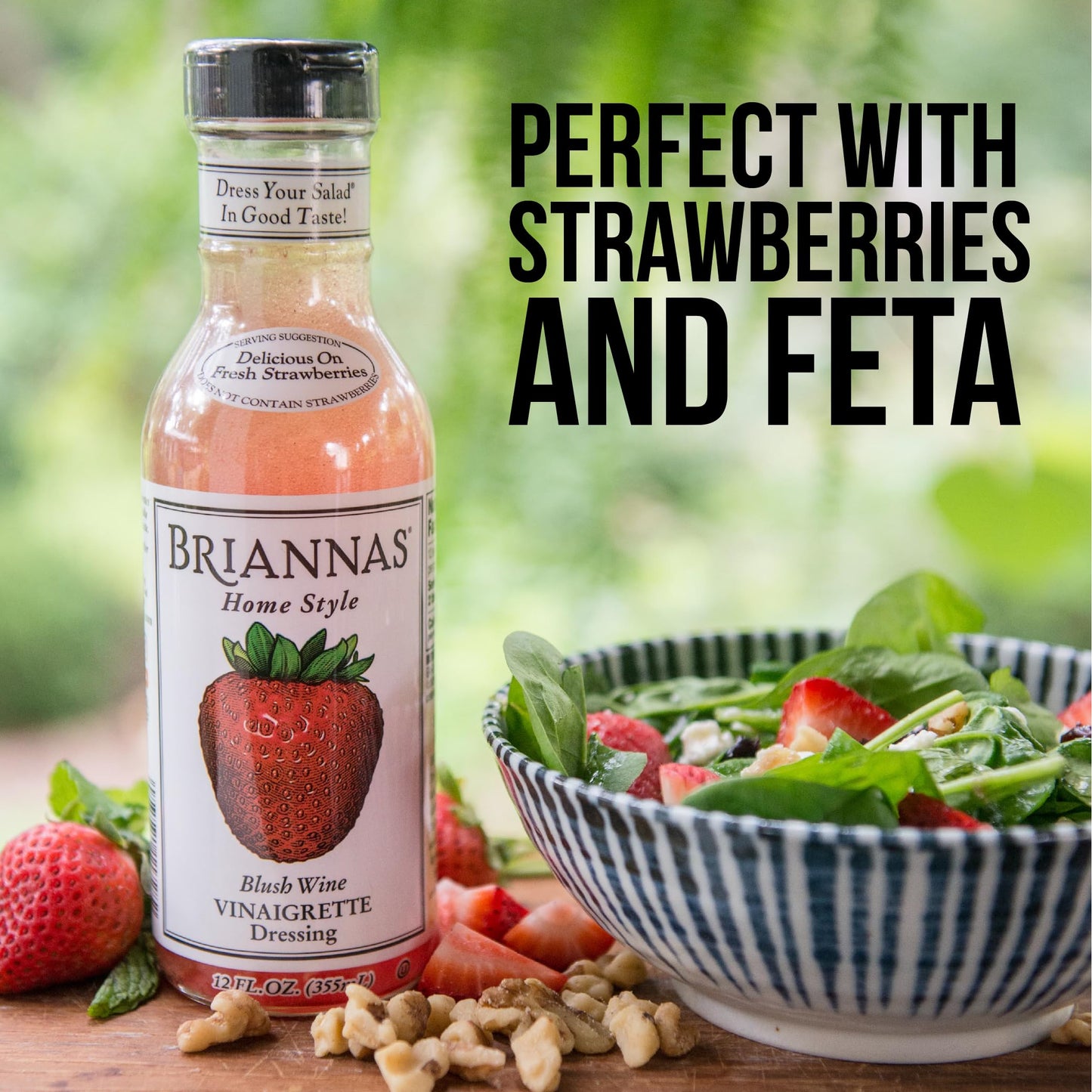 BRIANNAS Home Style Blush Wine Vinaigrette Dressing, Gluten Free, Kosher, Vegan, 12 oz. Bottles, Pack of 2