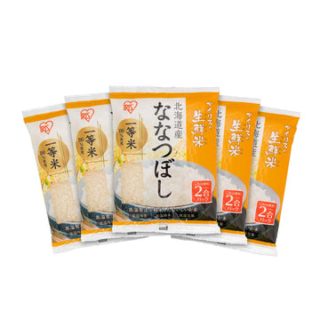 IRIS Sushi Rice, Japanese White Sticky Rice, Premium Short Grain White Rice Nanatsuboshi, Dried Uncooked Rice, Gluten Free, Vega