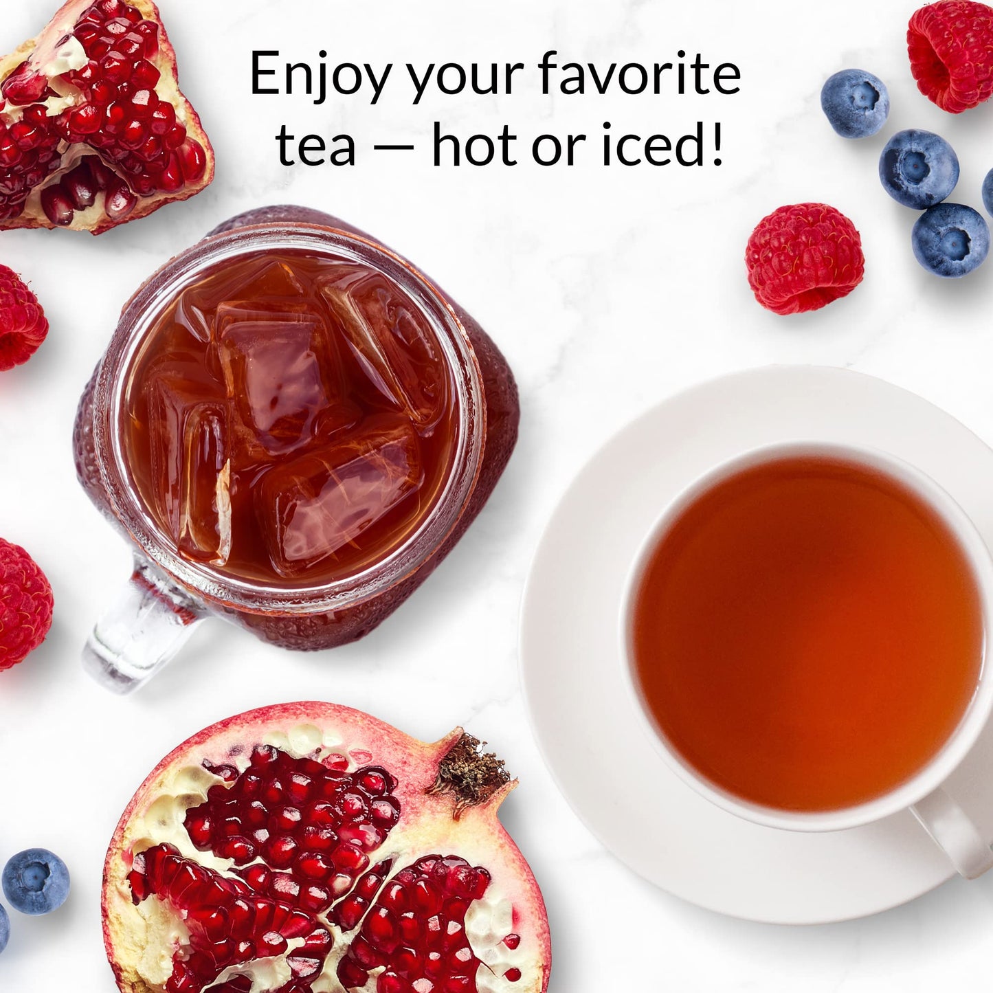 The Republic of Tea HiCAF Pom-Berry Black Tea, 250 Tea Bags, High Caffeine Pomegranate Blueberry Flavor