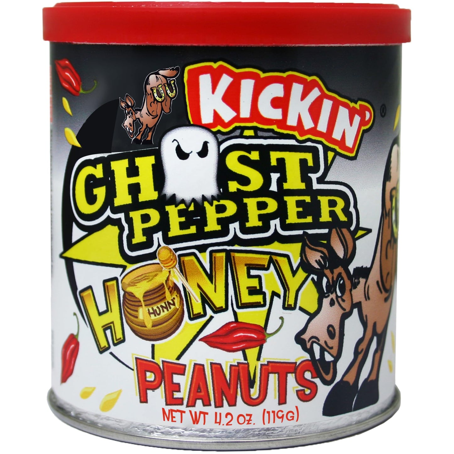 Ghost Pepper Honey Roasted Spicy Hot Peanuts - 4.25 oz - Ultimate Spicy Gourmet Gift Peanuts - Try if you dare!