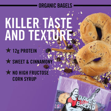 Dave'S Killer Bread Cinnamon Raisin Remix Bagels, Organic Cinnamon Raisin Bagels, 5 Count