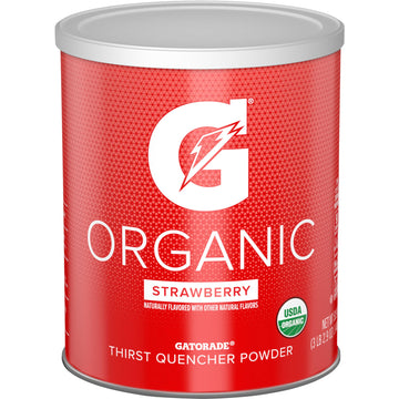 G Essntl Organic Gatorade Thirst Quencher Powder, Strawberry, 50.9 Oz Canister (Pack Of 3)