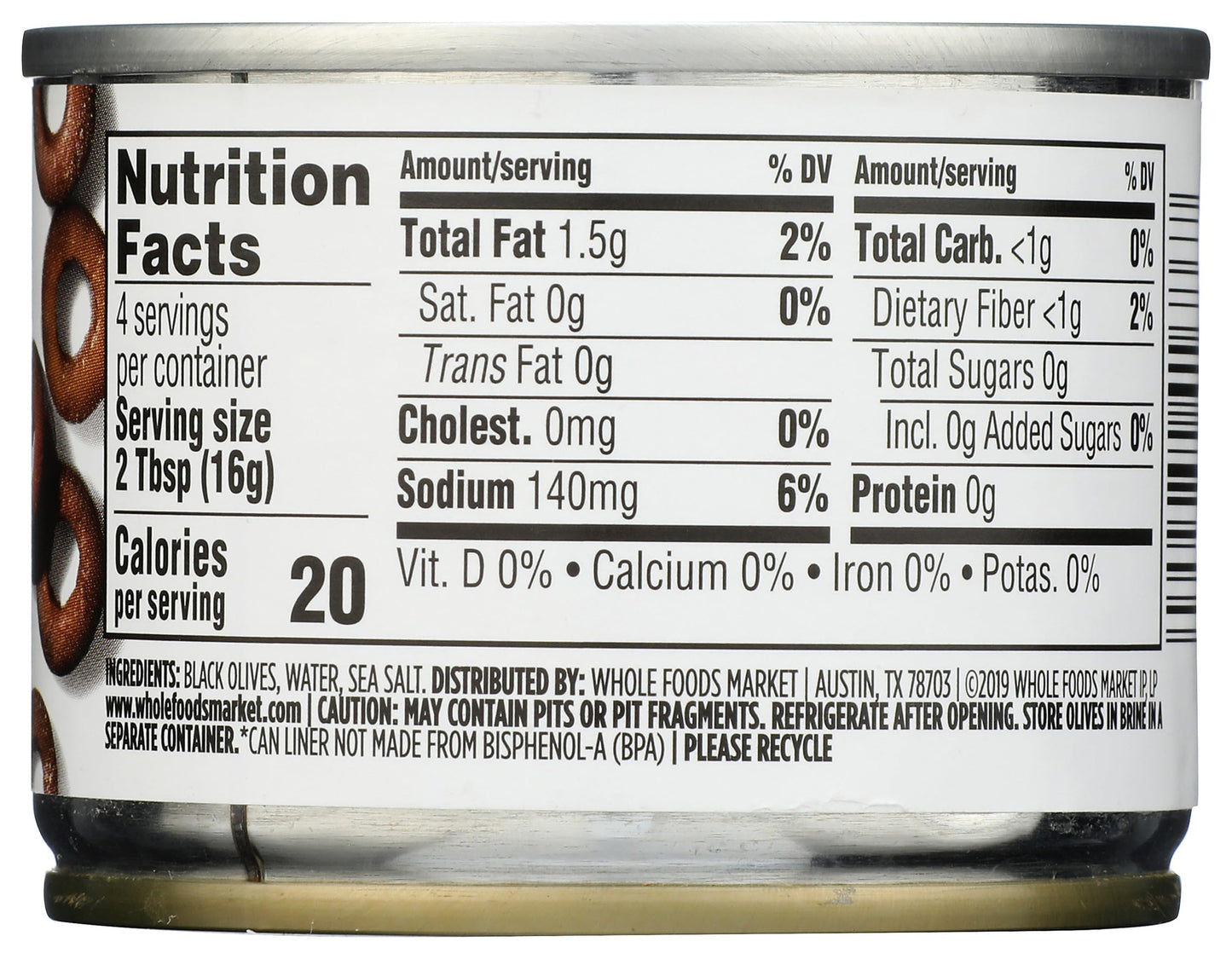 365 by Whole Foods Market, Ripe Sliced Olives, 2.25 Ounce
