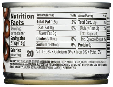 365 by Whole Foods Market, Ripe Sliced Olives, 2.25 Ounce