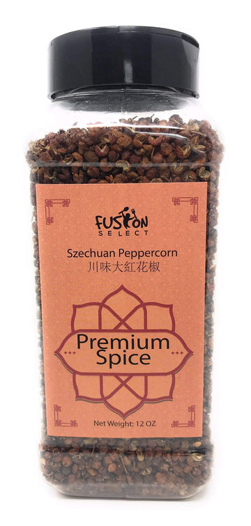 Fusion Select Authentic Szechuan Grade Aaa Red Sichuan Peppercorns, Whole Szechuan Peppercorns, Less Seeds, Strong Flavor, Essential For Kung Pao Chicken, Mapo Tofu, 12 Oz.