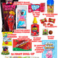 Food Crush Tigers Blood Cotton Candy Pickle Kit - 13 Pcs Variety Pack for Kids and Teens, Includes Fruit Roll Ups and Mexican Snacks
