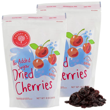 Cherry Bay Orchards - Dried Montmorency Tart Cherries - No Added Sugar - (Pack of Two 8oz Bags (1LB) -100% Domestic, Natural, Ko