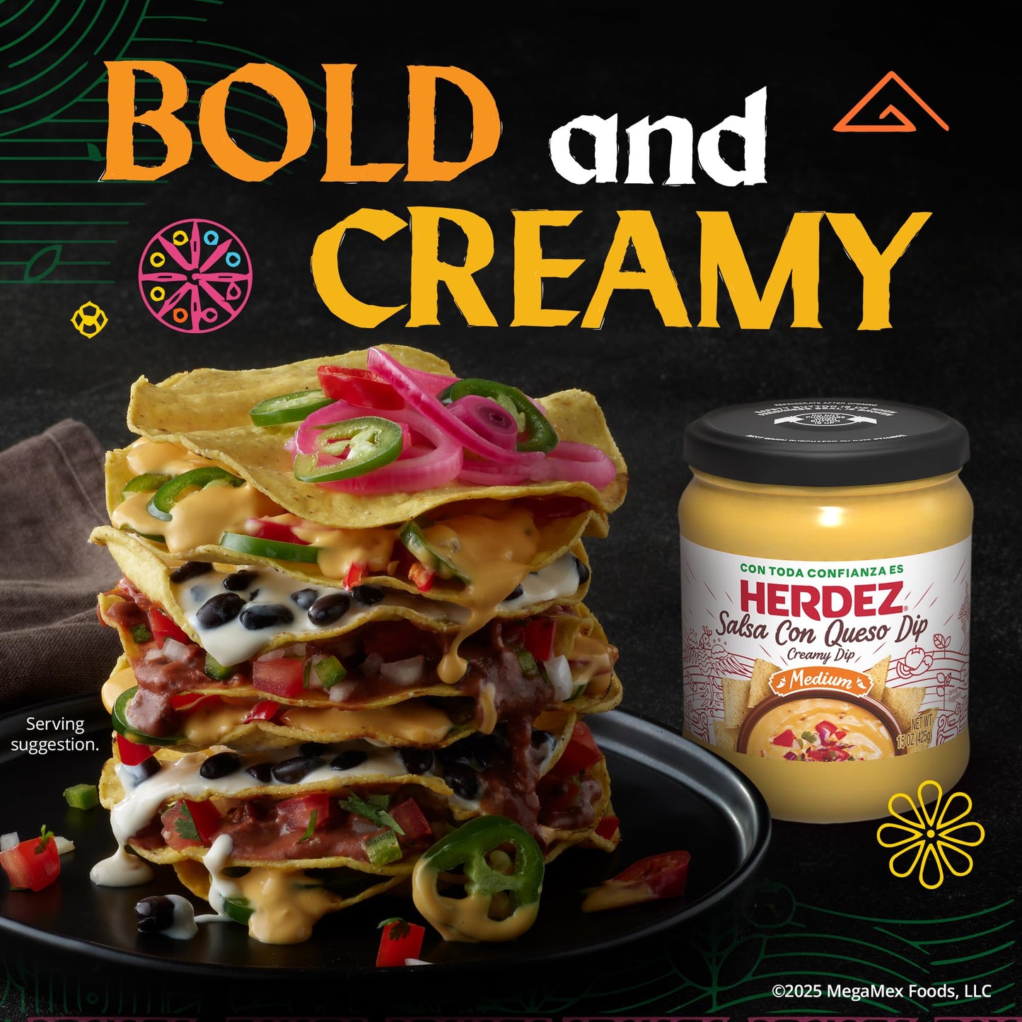 HERDEZ Salsa Dipping Variety 3 Pack - (2) Chunky Medium, (1) Salsa Con Queso Medium - Authentic Mexican Flavor Dips for Chips