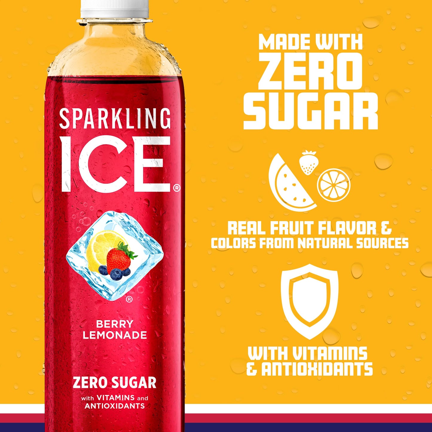 Sparkling ICE Berry Lemonade Sparkling Water, Zero Sugar, 17 Fl Oz Bottles, Pack of 12