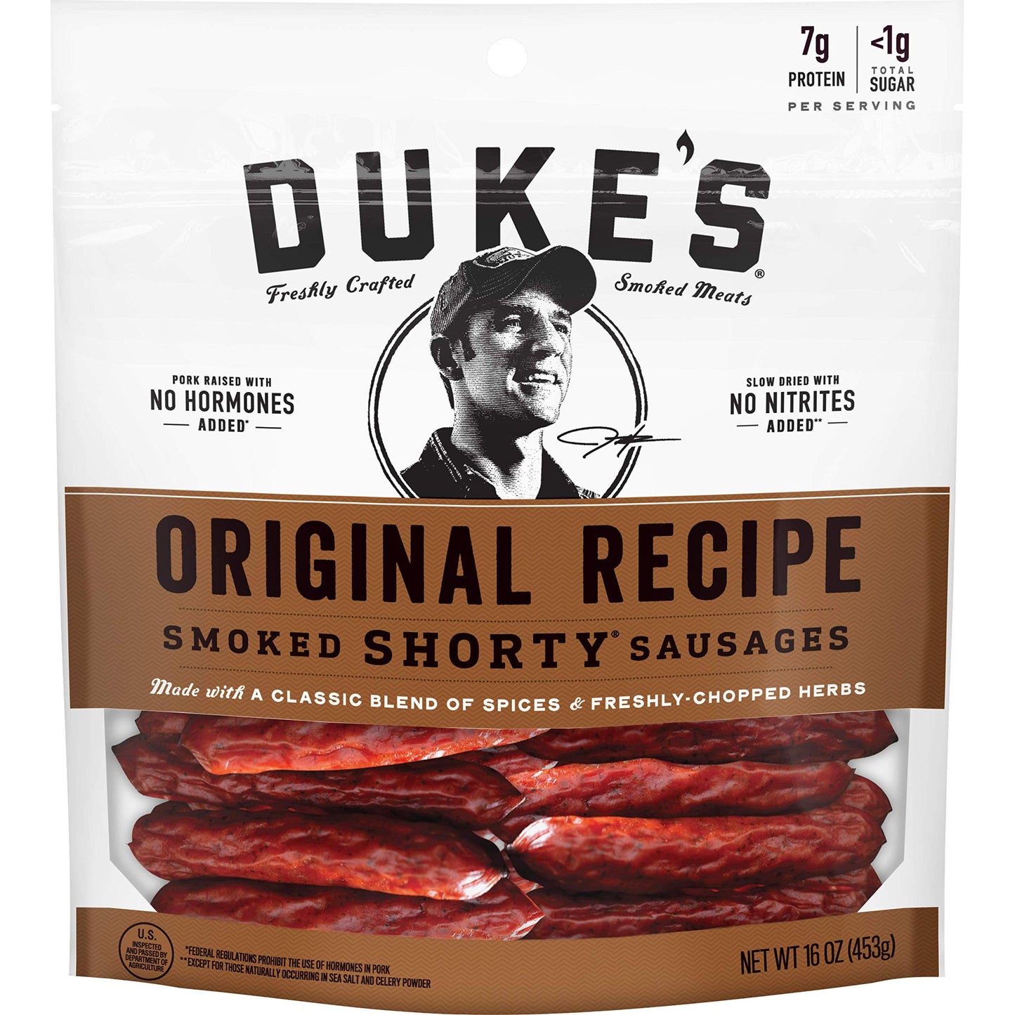 DUKES Pork Original Smoked Shorty Sausages, 7g Protein, 16 oz, Pack of 1