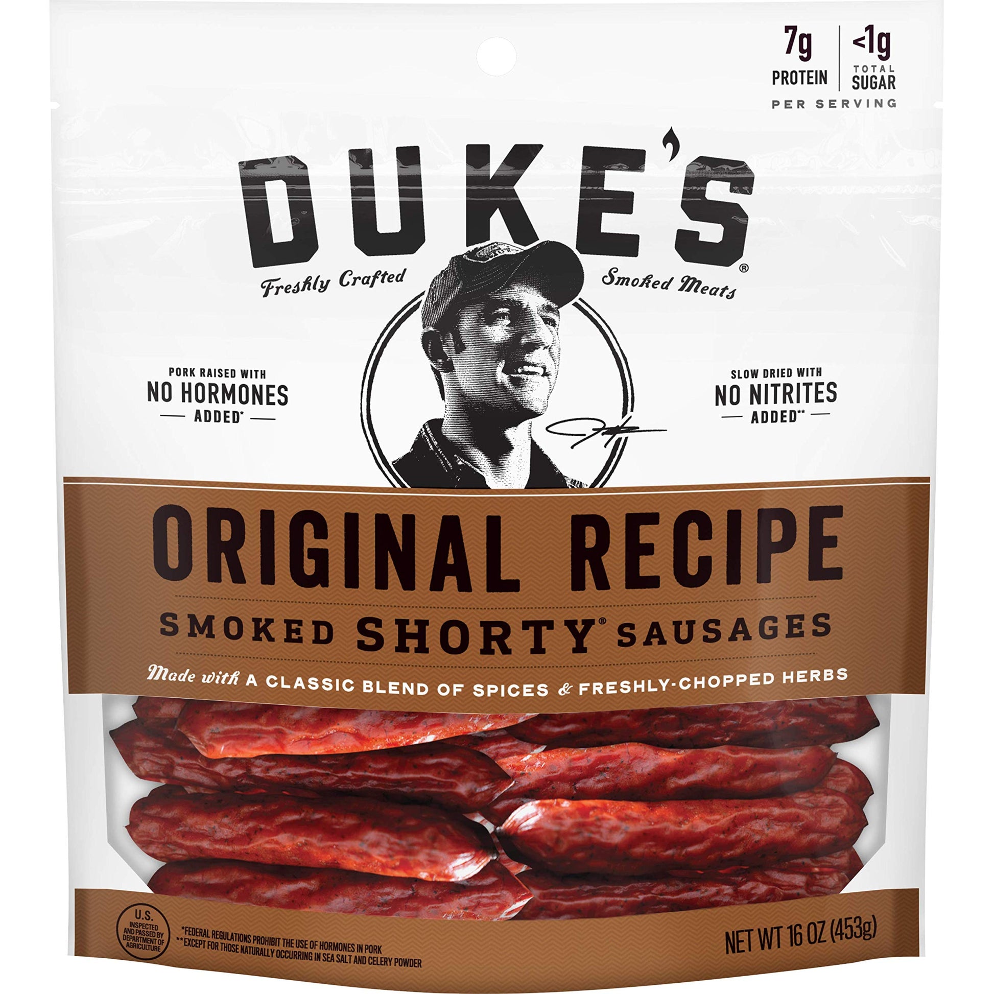 DUKES Pork Original Smoked Shorty Sausages, 7g Protein, 16 oz, Pack of 1