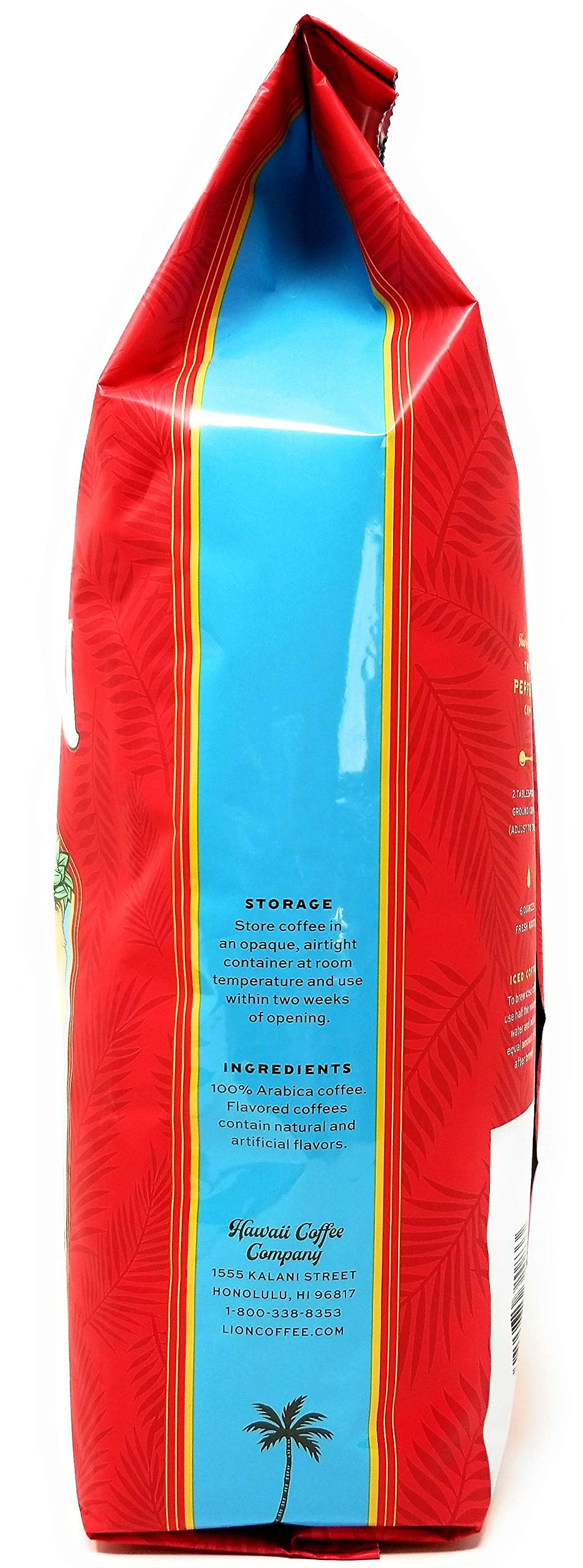 Lion Coffee, Macadamia Flavor Light Roast - Whole Bean Coffee, 24 Ounce Bag