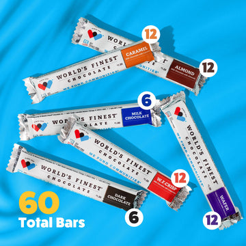 Worlds Finest Chocolate Fundraising Variety Pack - 60 Candy Bars - 1 Size