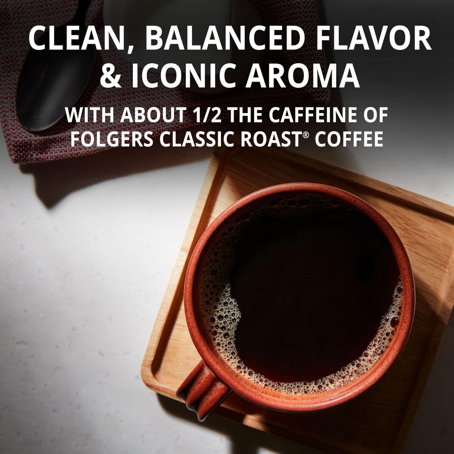 Folgers Half Caff Medium Roast Coffee, Keurig K-Cup Pods, 10 Count