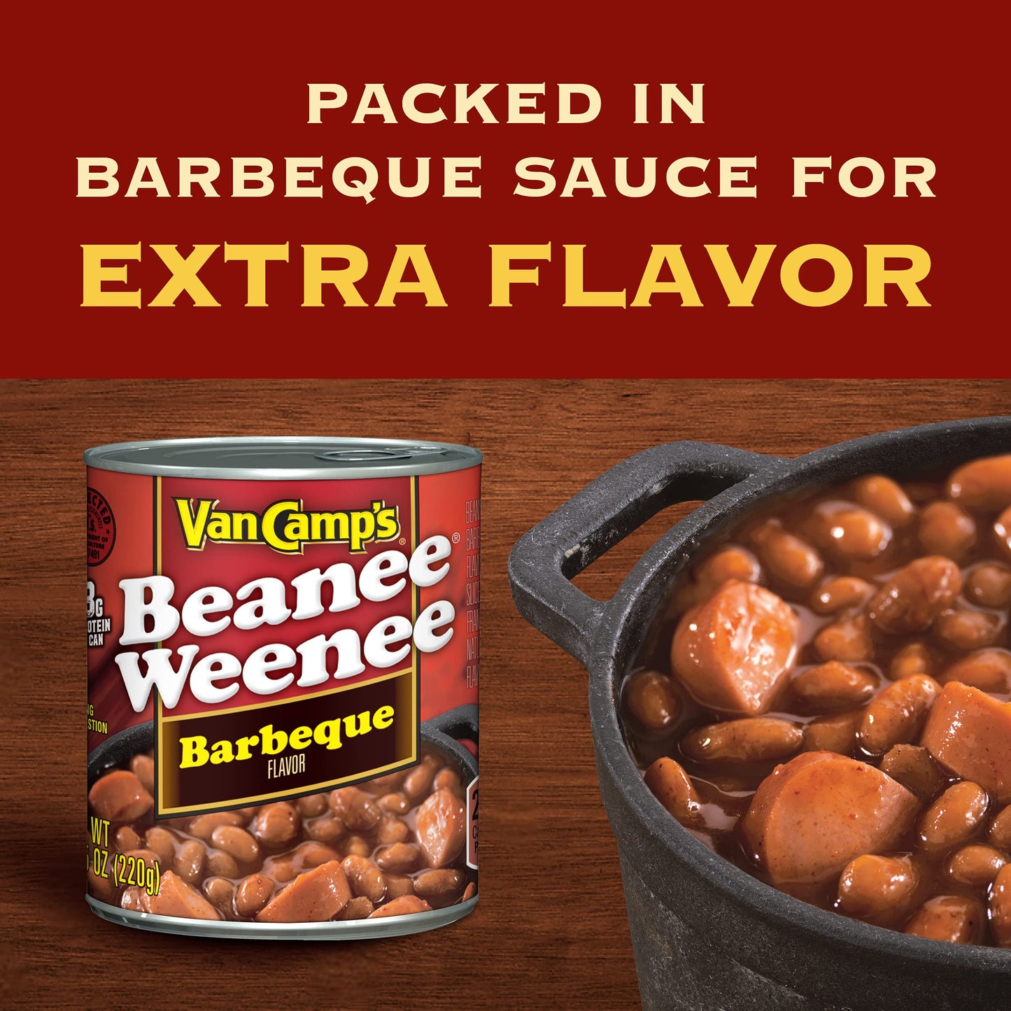 Van Camp'S Barbeque Beanee Weenee, Canned Food, 7.75 Oz (Pack Of 24)