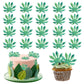 60 PCS Edible Tropical Turtle Leaves Cupcake Toppers Plam Leaves Cupcake Picks Hawaii Luau Party Decorations for Jungle Plant Le