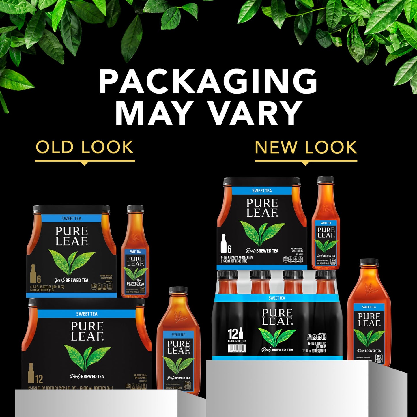 Pure Leaf Bottles, Variety Pack (Sweetened Flavors) (18.5 Ounce Bottles, Pack of 12)