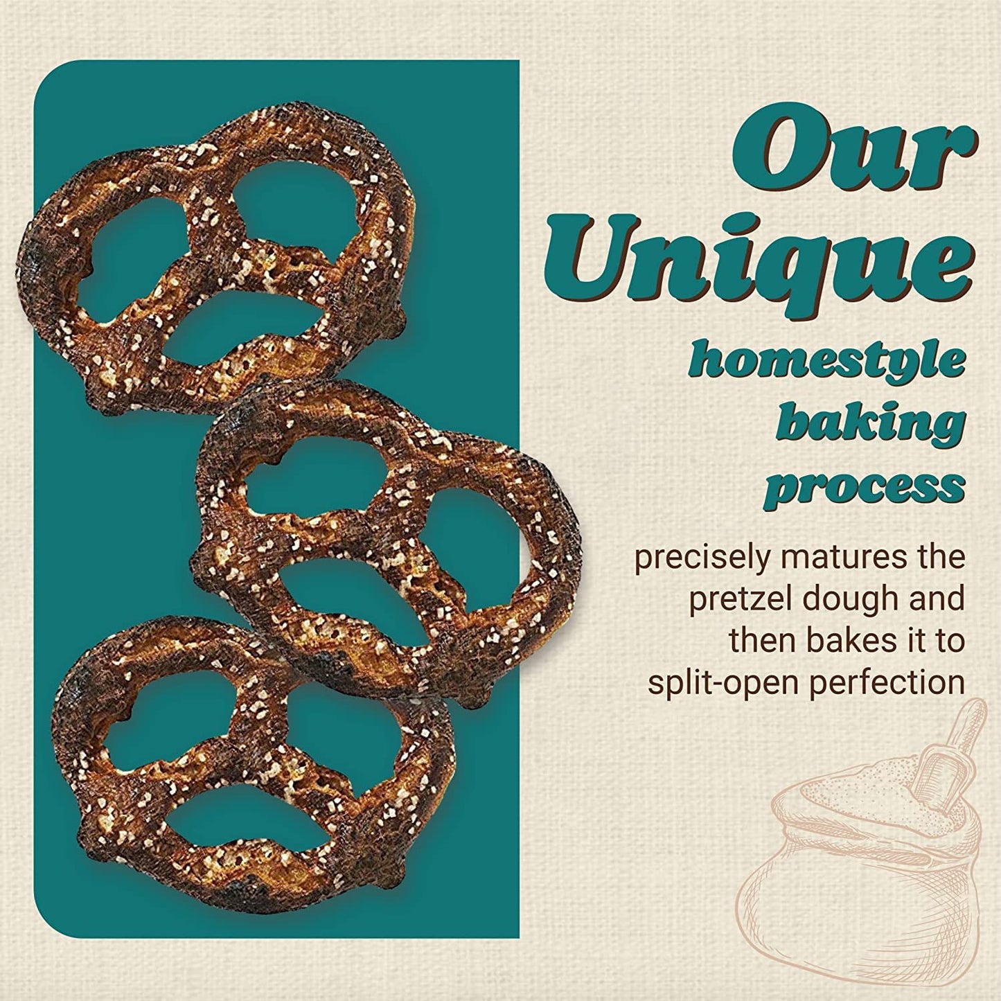 Unique Snacks Extra Dark Splits Pretzels, Vegan, 2.12 Oz. Bag, Pack of 12, OU Kosher, Non-GMO, Homestyle-Baked Snack