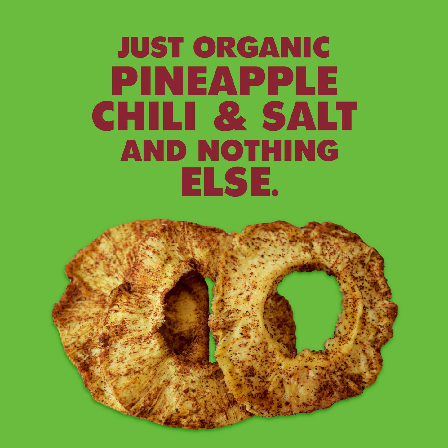 SOLELY - Organic Dried Pineapple, Chili, & Salt Rings (2.2 oz Resealable Bag) - Real Fresh Fruit - 3 Ingredients - Healthy Snack