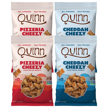 Quinn Cheezy Pretzel Nugget Variety Pack - Made with Real Ingredients, Whole Grain Sorghum, Sea Salt, Vegan, Gluten Free, Dairy 