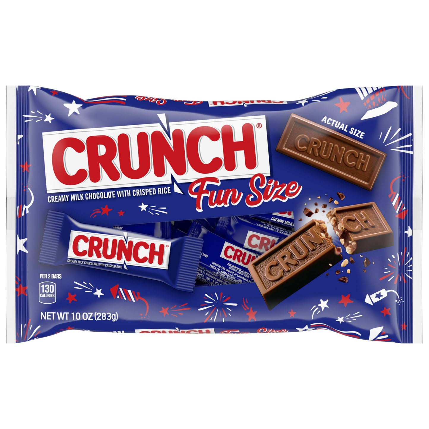 CRUNCH Milk Chocolate and Crisped Rice  Fun Size Candy Bars  12 Bags  10 oz Each Bag