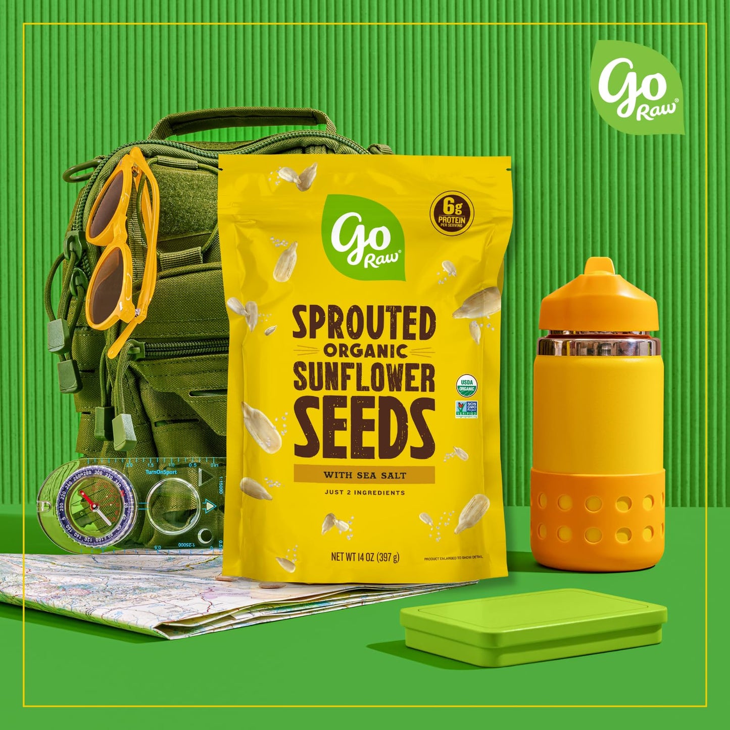 go Raw with Sea Salt Sprouted Organic Bag Keto Vegan Gluten Free Snacks Superfood, Sunflower Seeds, 14 Oz