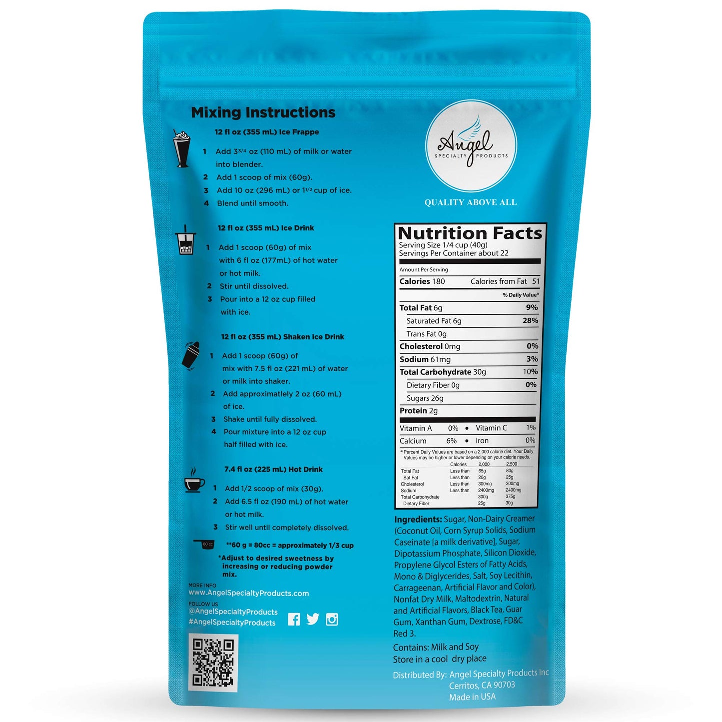 Sakura Latte Blended Crme by Angel Specialty Products [2 LB] [22 Servings]