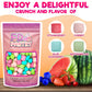 Freeze Dried Fruit Bursts Candy - Mini Sour L Hard Candy Mix 5Oz Treat Snack Gift Bag Cherry, Strawberry, Blue Raspberry, Waterm
