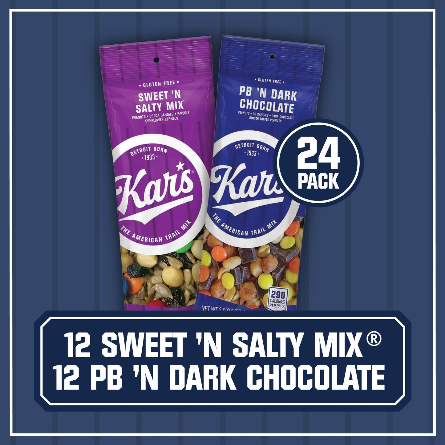 Kars Nuts Variety Pack Trail Mix Snacks - Sweet  N Salty Mix, Peanut Butter  N Dark Chocolate, 2oz - Grab & Go Bags, Individua