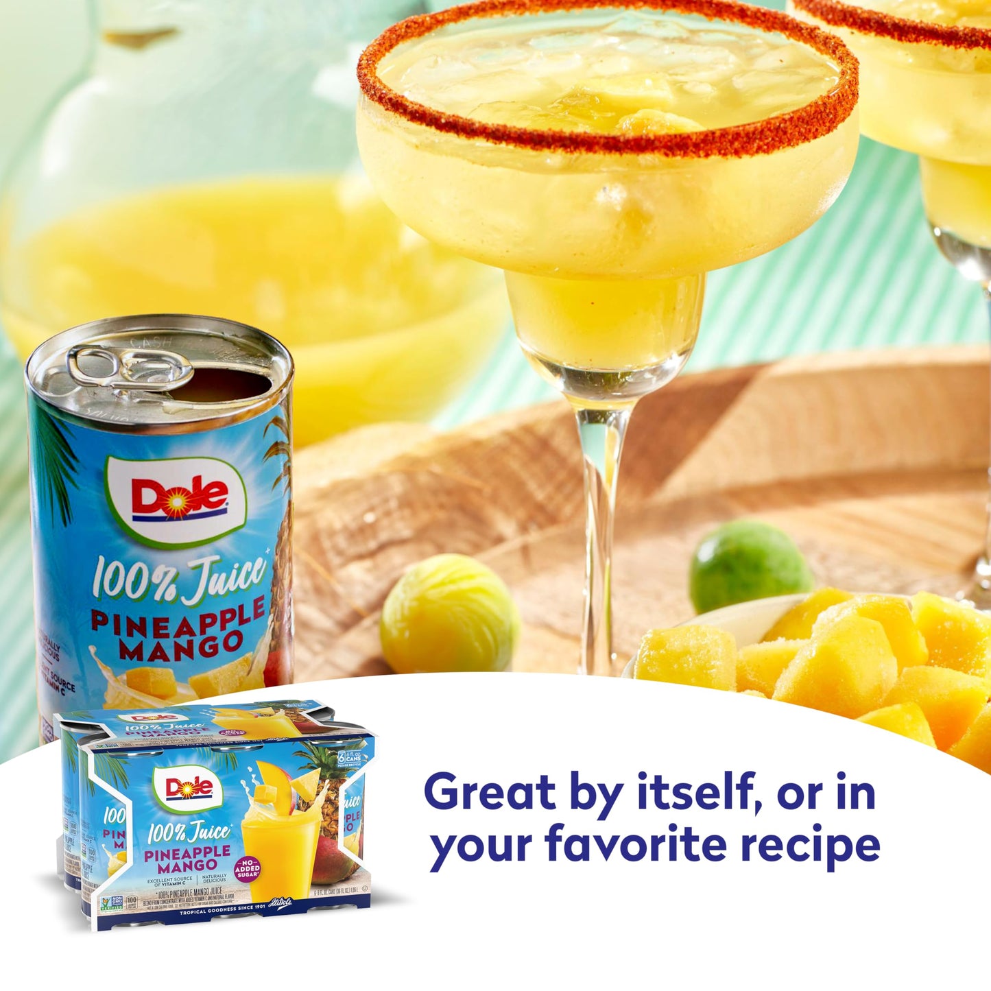 Dole 100% Pineapple Mango Juice  Excellent Source of Vitamin C  6 Fl Oz (Pack of 6)  48 Total Cans