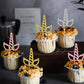 Rssta i Unicorn Horn Cupcake Toppers - 24 Pack Glitter Decorations for Baby Shower or Birthday Party - Multi-Design, Paper