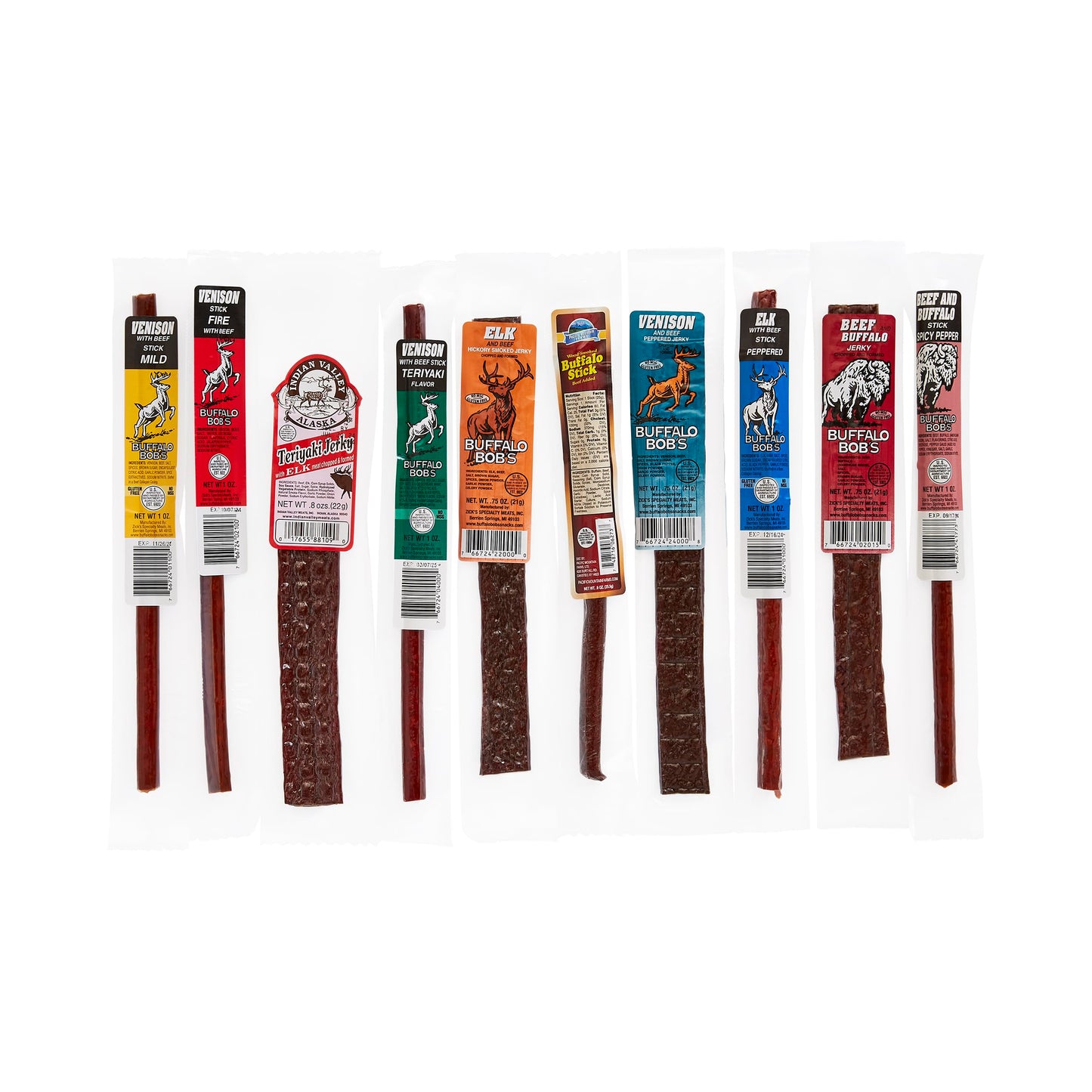 Jerky Dynasty Big Game Mix Jerky Wild Range Variety Pack With Elk, Venison & Buffalo - Unique Farm-Raised Gourmet Jerky Mix, Fla