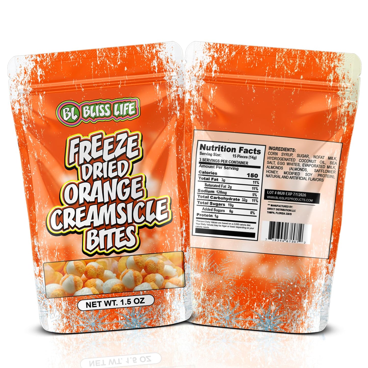 Orange Creamsicle Bites Freeze Dried Orange Cream Fruit Candy From Tiktok, Asmr Crunchy Candy, Sweet And Sour Kids Snacks, Uniqu