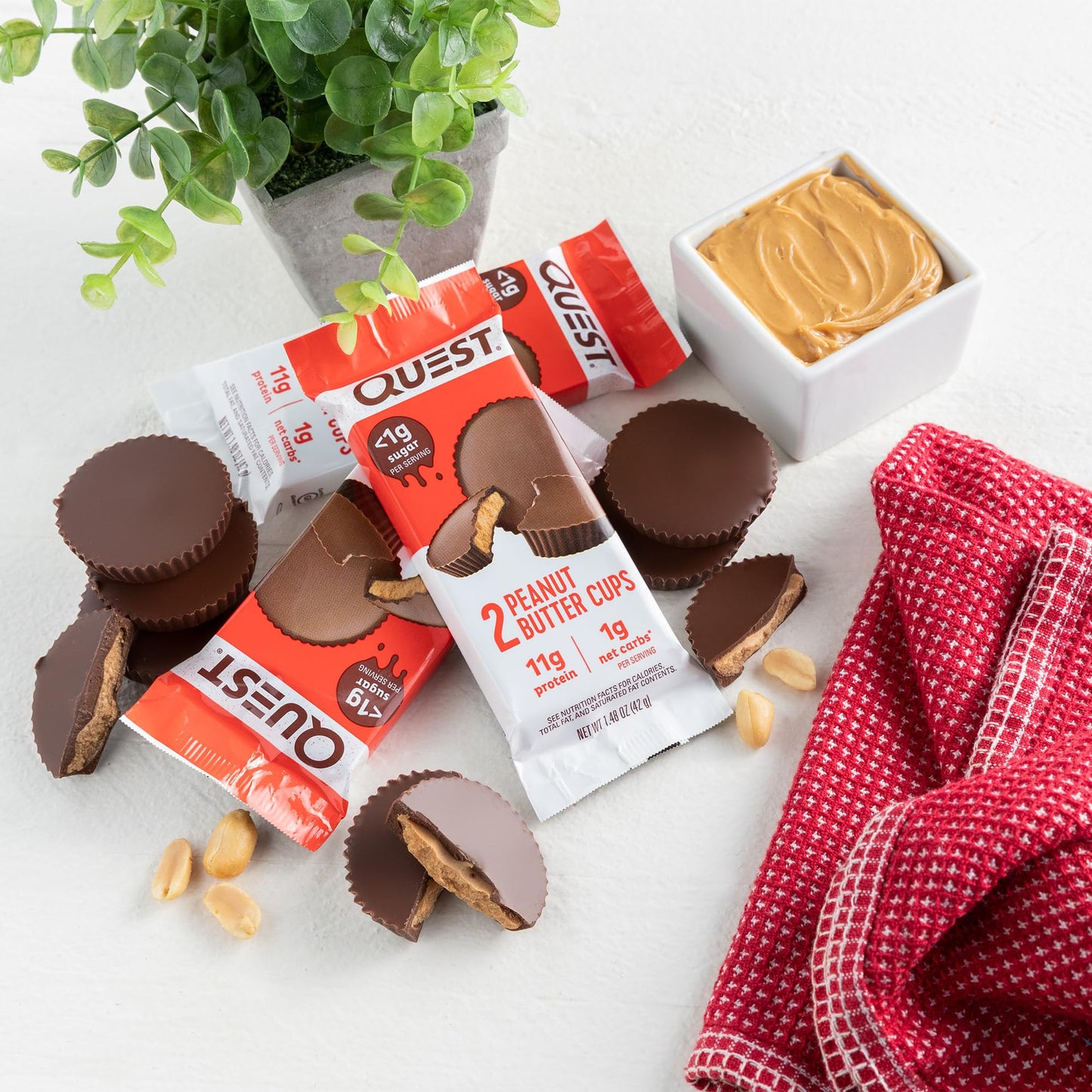 Quest Nutrition Peanut Butter Cups, 11G Protein, 1G Sugar, Low Carb, Gluten Free, Keto Friendly, 12 Count